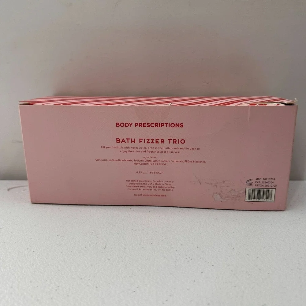 Body Prescriptions Bath Fizzer Trio‎ Sugar Plum Candy Cane Vanilla Sugar Gift a
